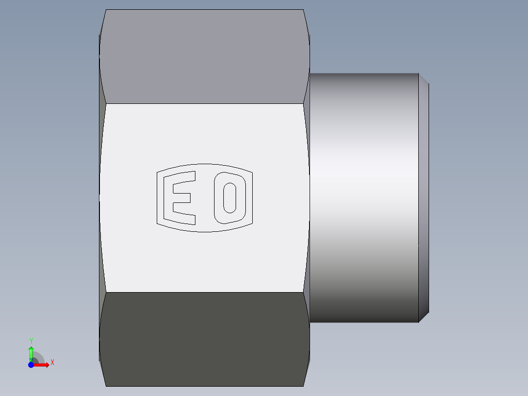 卡套式工业通用硬管接头EO_Swivel_connector_GAI30SRCFX前视图