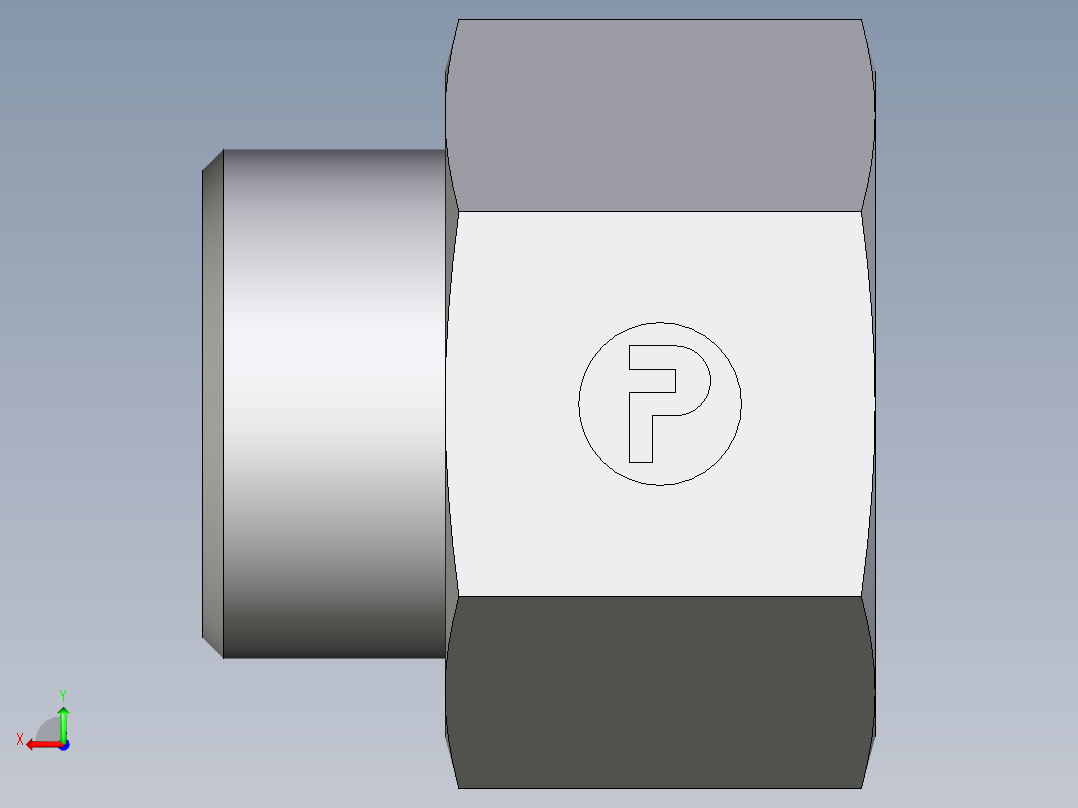 卡套式工业通用硬管接头EO_Swivel_connector_GAI30SRCFX后视图