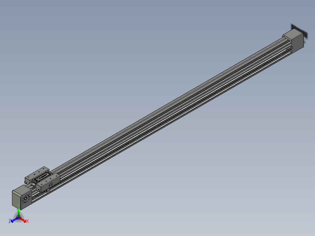 威洛博直线电机模组EB4-L80-S1050-光轴主视图