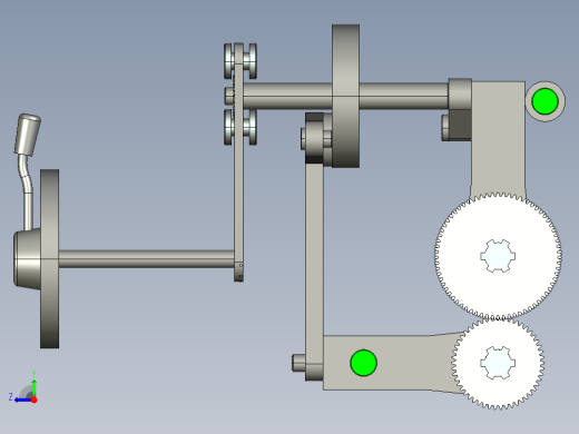 CA6140车床主传动系统操纵机构三维建模及动态演示（精）【含图和文档】右视缩略图