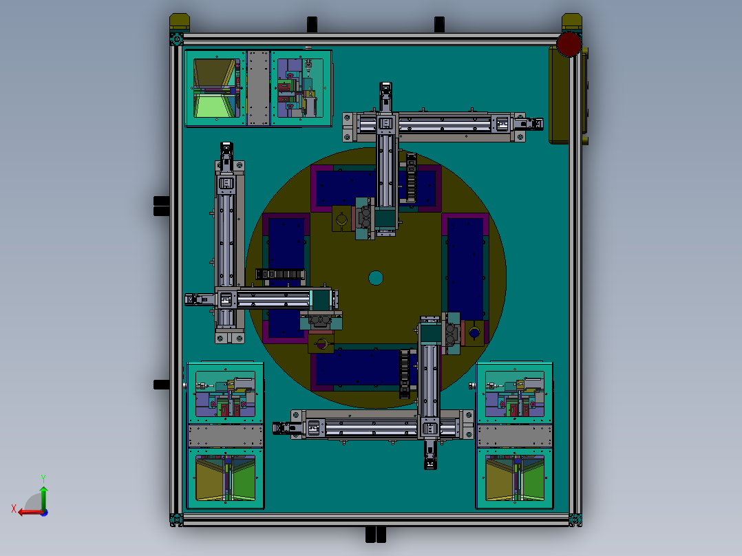 4工位锁螺丝机后视图