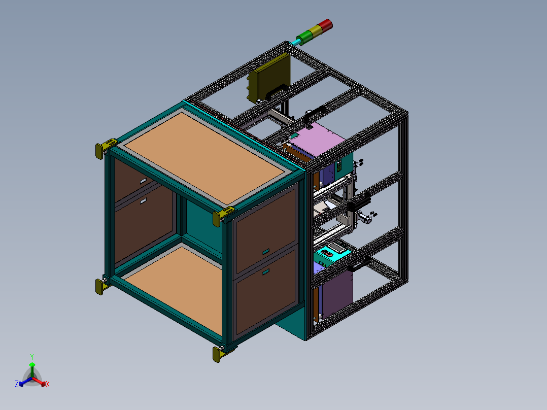 4工位锁螺丝机正等轴测图