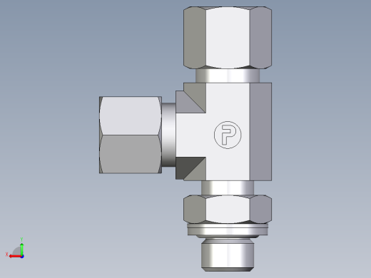 卡套式工业通用硬管接头EO_Adjustable_locknut_run_tee_LEE10ZLRCF后视缩略图