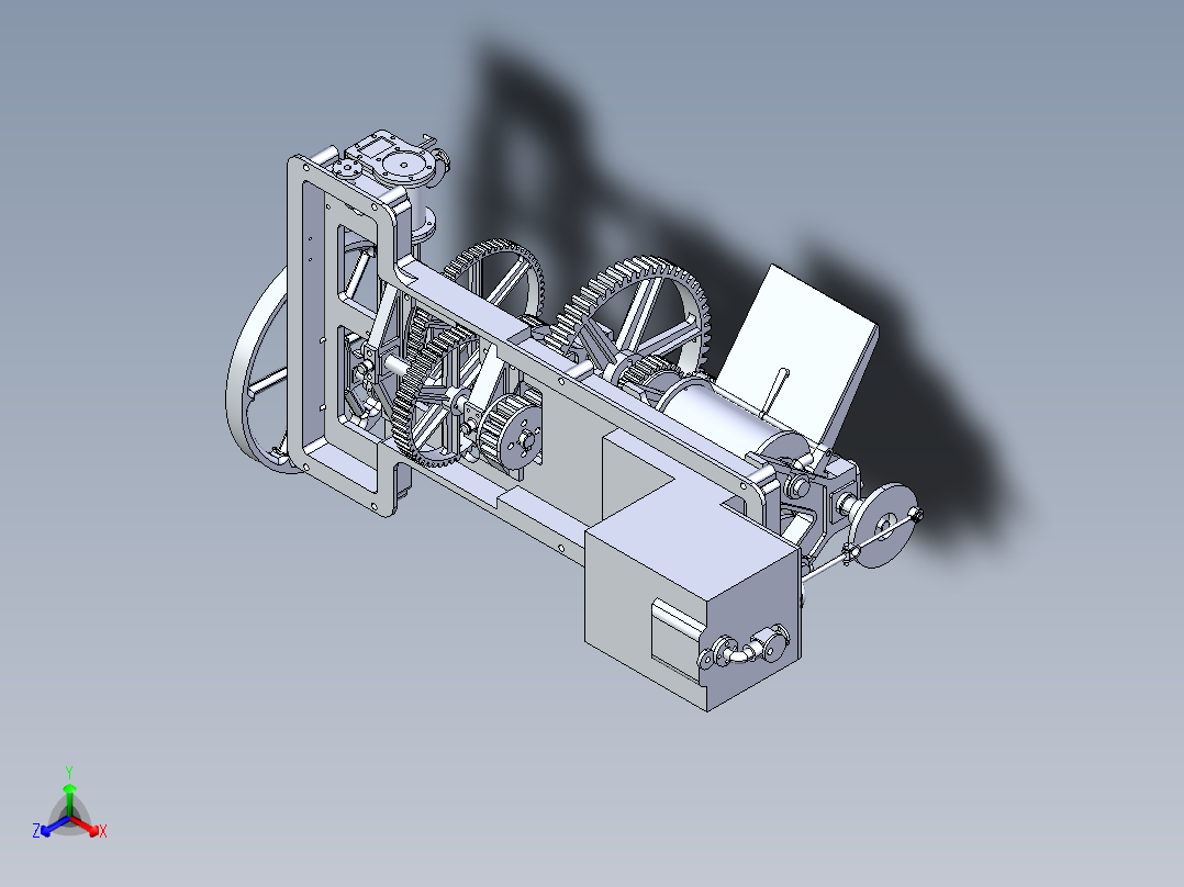甘蔗榨汁机正等轴测图