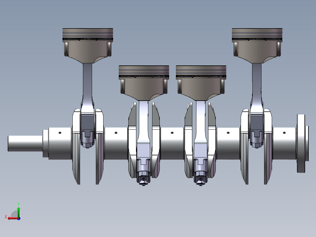 发动机活塞连杆传动机械模型