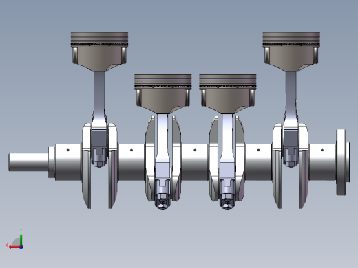 发动机活塞连杆传动机械模型