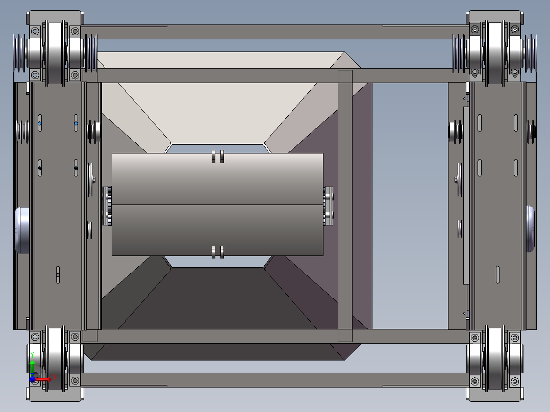 单下料斗小车sw16可编辑前视图