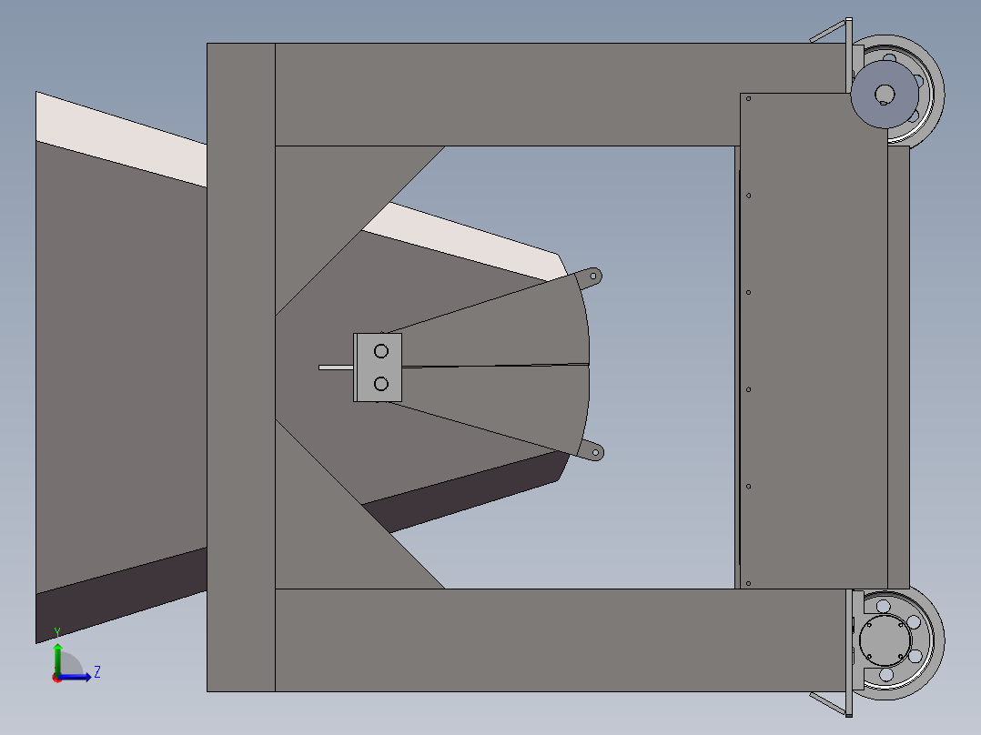 单下料斗小车sw16可编辑左视图