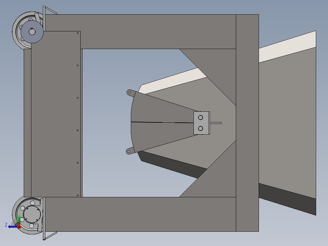 单下料斗小车sw16可编辑右视图