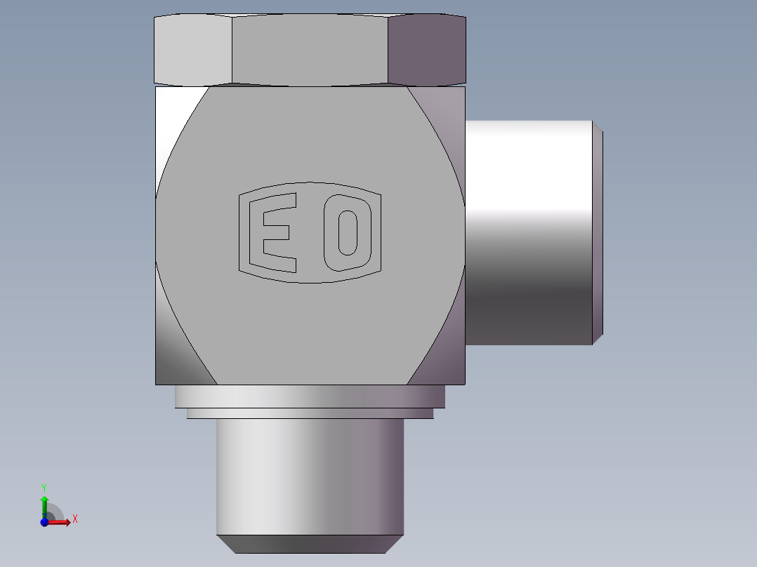 高压铰接式90度接头、1DI-20-B06前视图