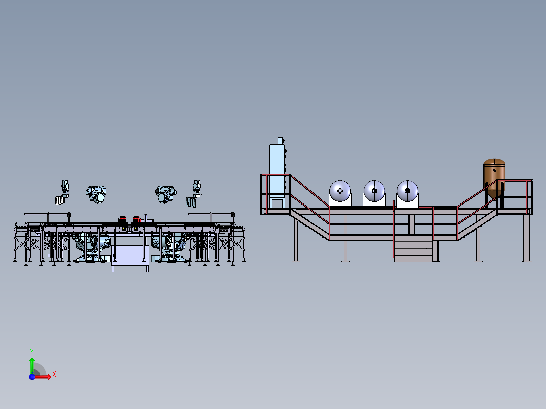 自动化灌装与码垛生产线  stp前视图