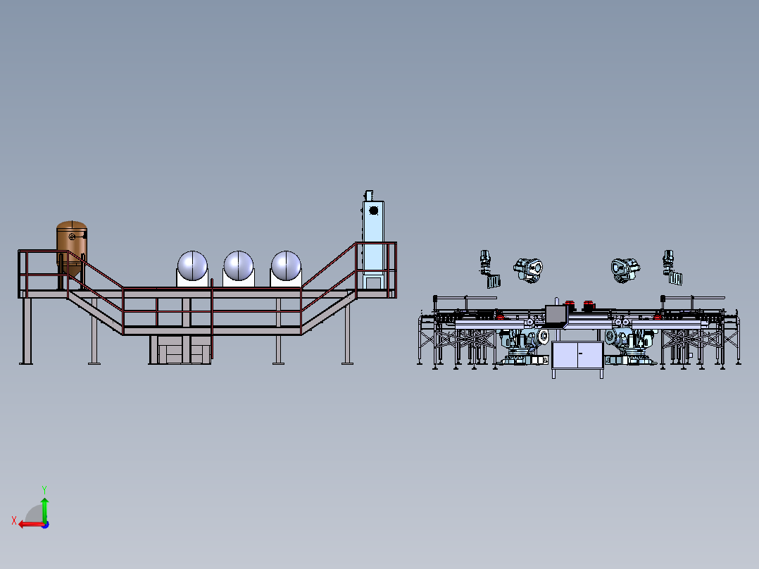 自动化灌装与码垛生产线  stp后视图
