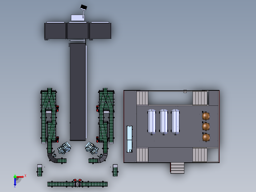 自动化灌装与码垛生产线  stp俯视图