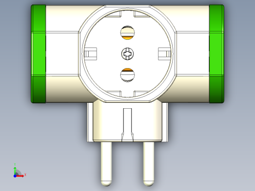 三通插头适配器前视缩略图