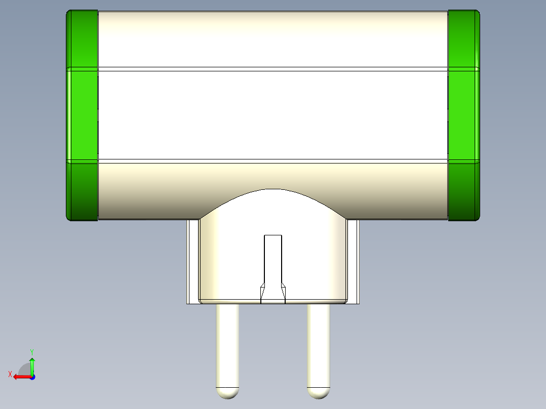 三通插头适配器后视图