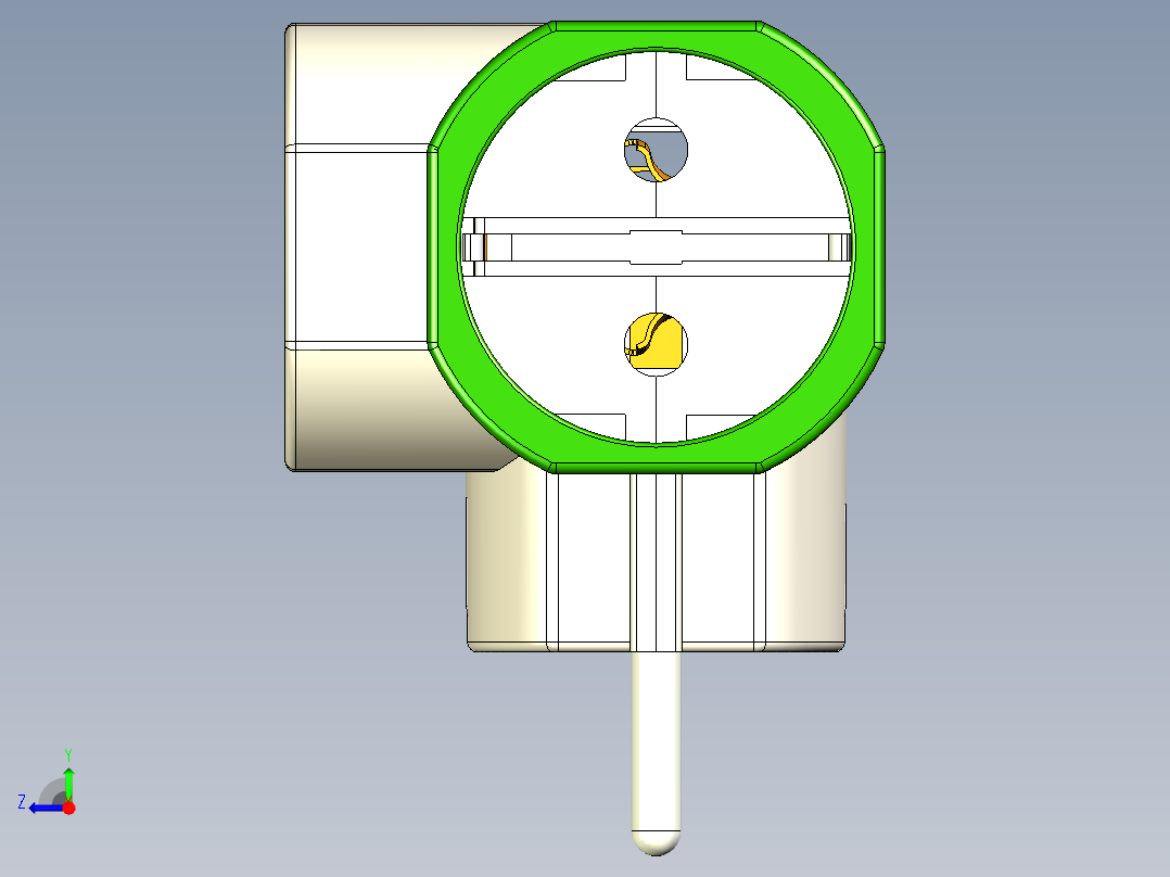 三通插头适配器右视图