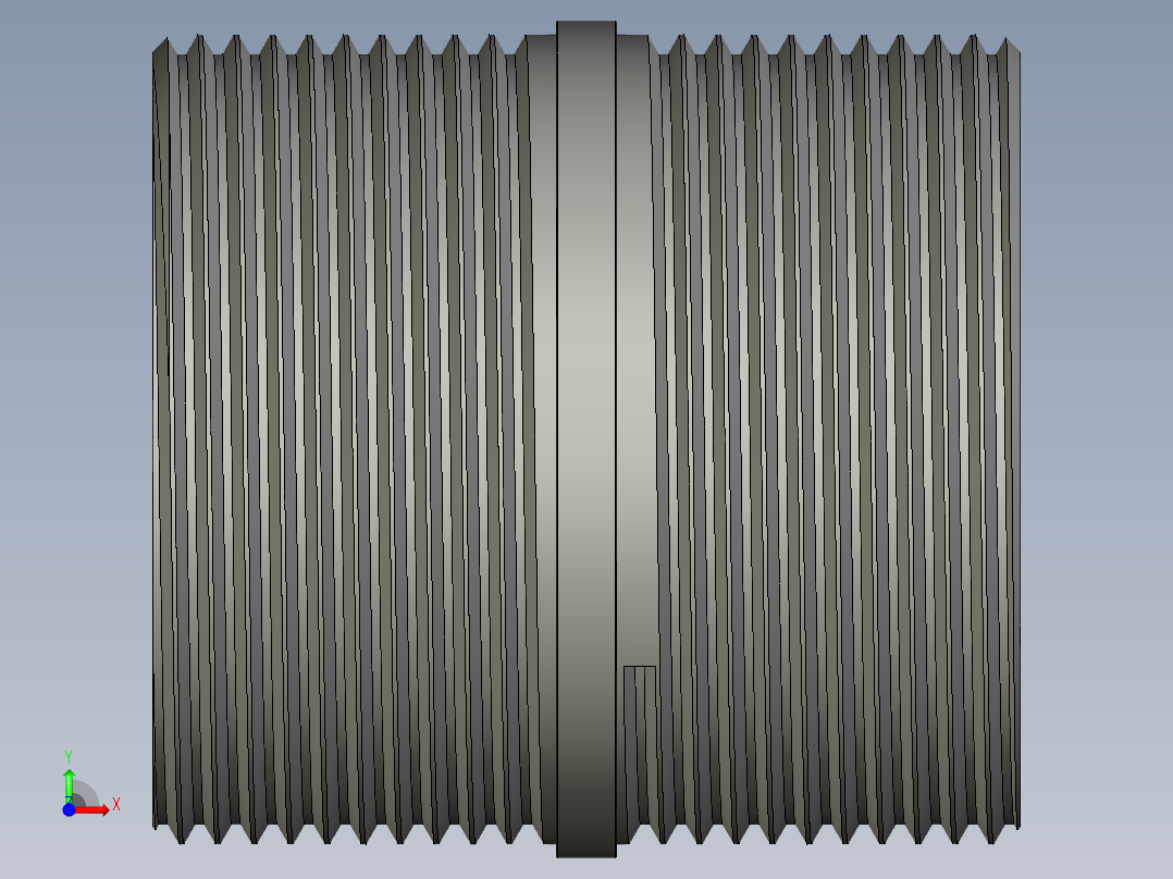 螺纹管对丝-圆边等径 DN40前视图