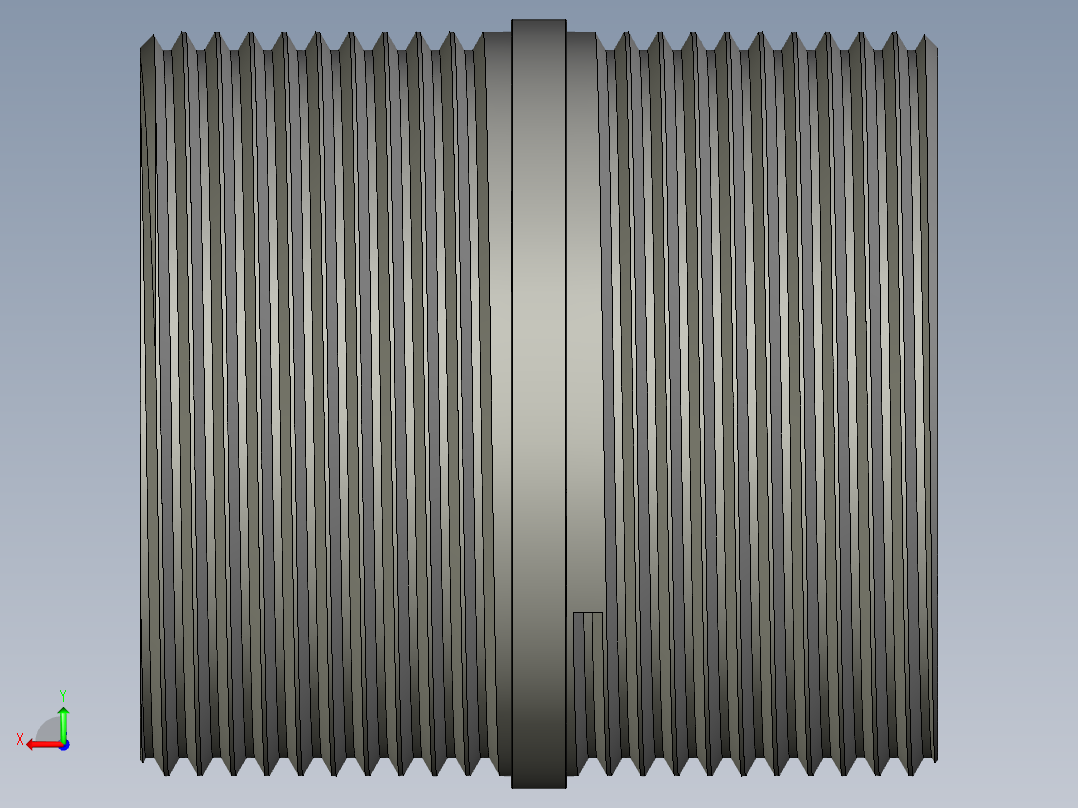 螺纹管对丝-圆边等径 DN40后视图