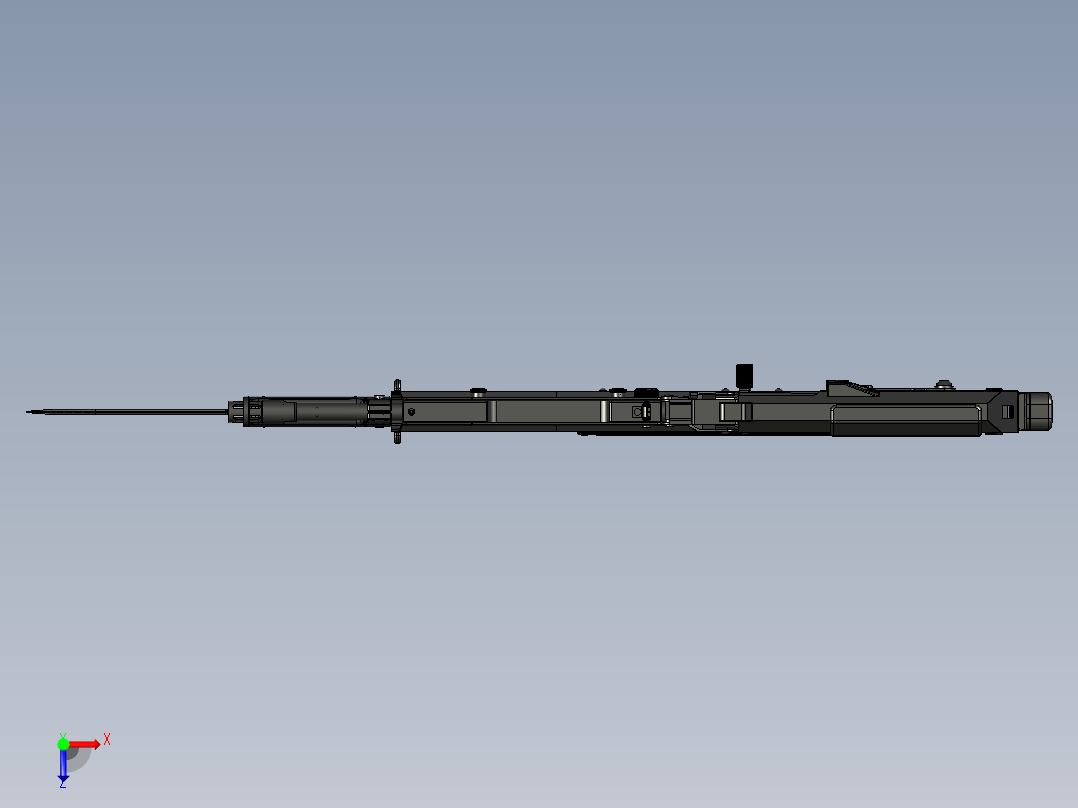 手枪左轮冲锋枪老式狙击步枪设计3D图纸akm-iridium-bullpup STP俯视图