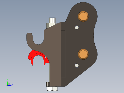 适用于小型挖掘机快速连接器的机械快换挂接装置左视缩略图