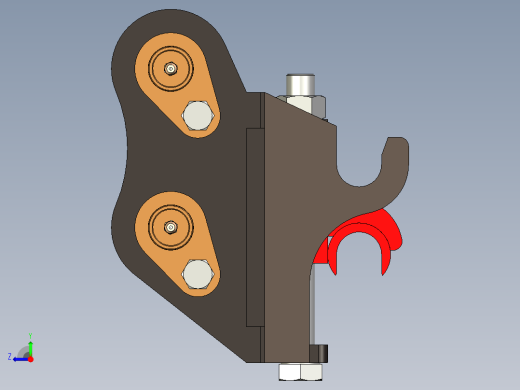 适用于小型挖掘机快速连接器的机械快换挂接装置右视缩略图