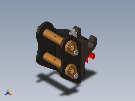 适用于小型挖掘机快速连接器的机械快换挂接装置正等轴测缩略图