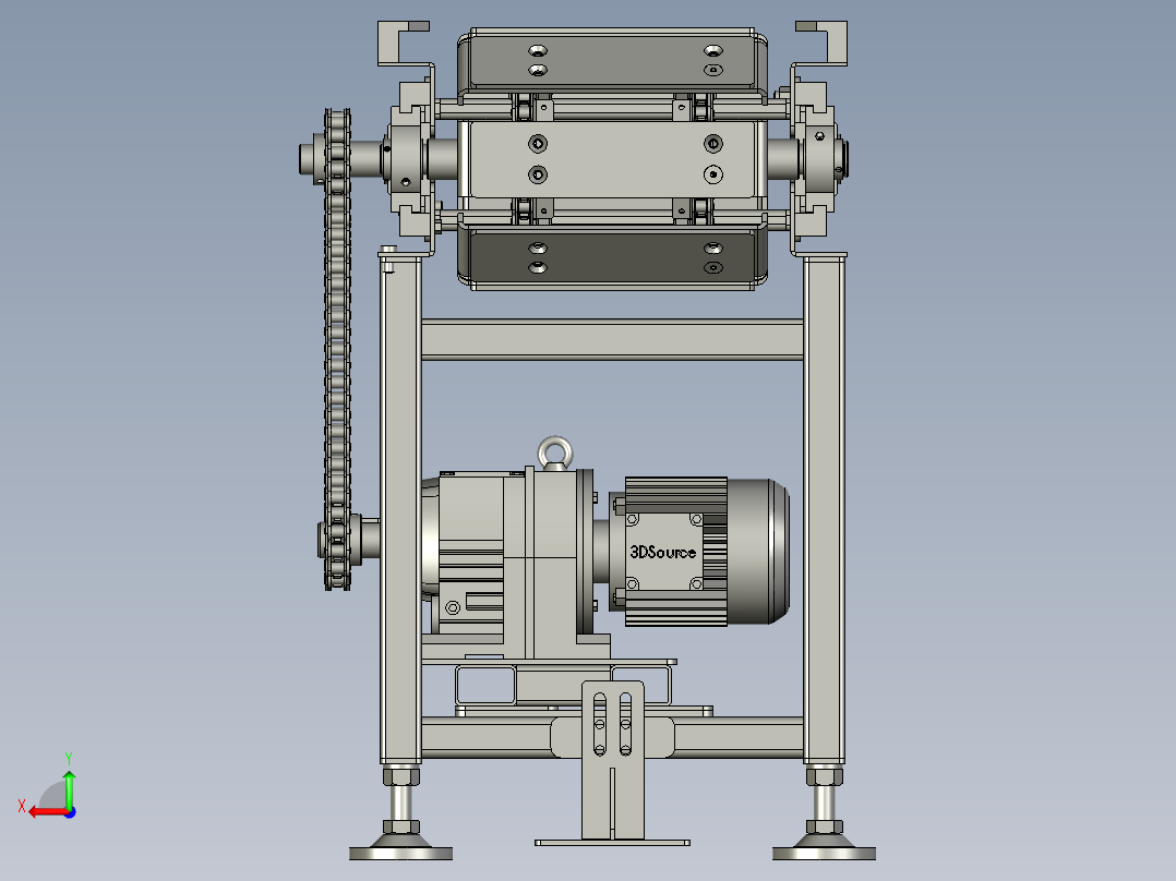 输送网架钢管喷漆用板链机后视图