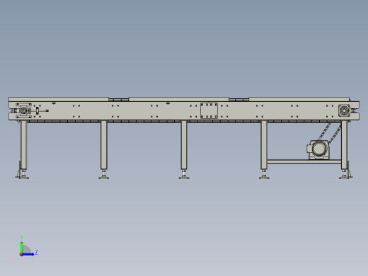 输送网架钢管喷漆用板链机左视缩略图