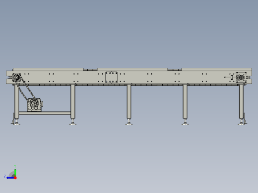 输送网架钢管喷漆用板链机右视缩略图
