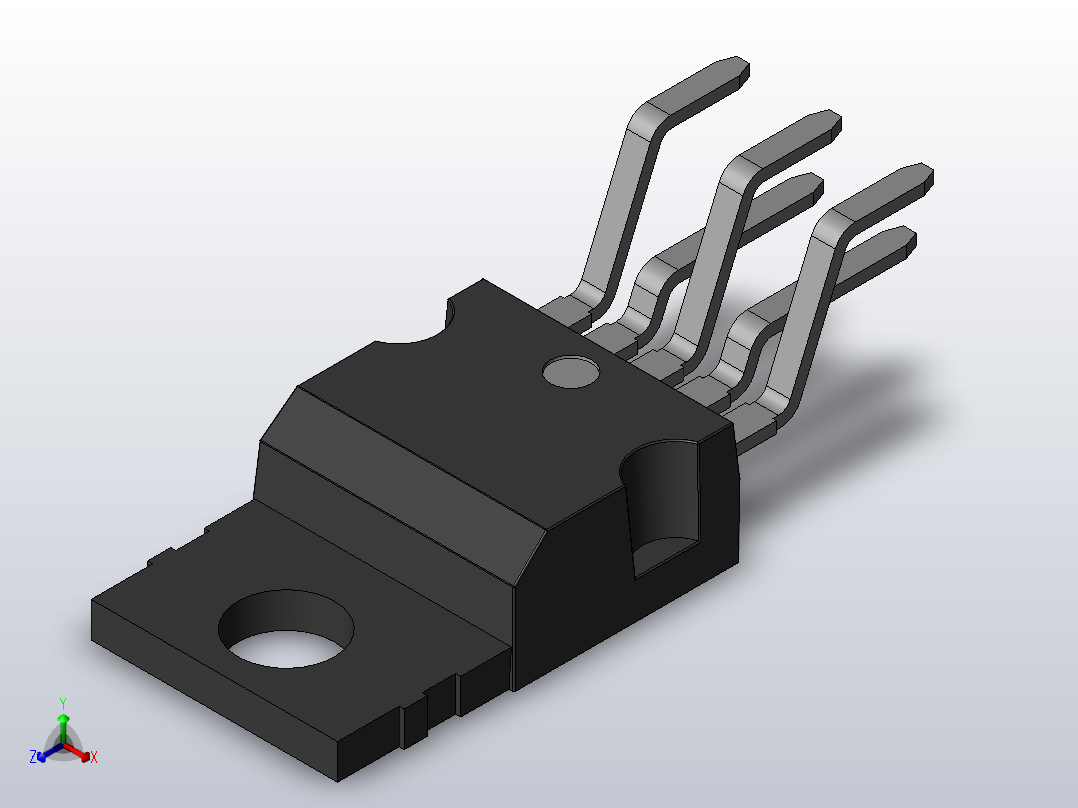 电子器件电阻Pentawatt主视图