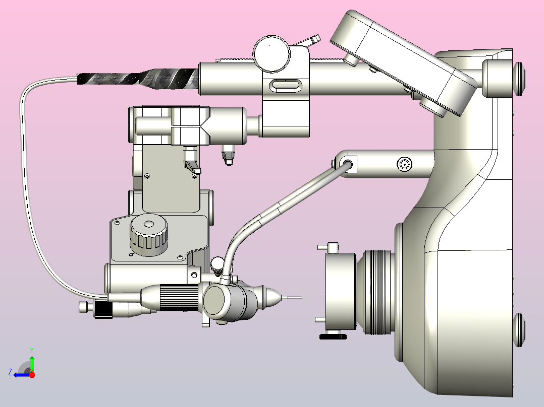 牙科铣床3D模型三维建模图纸右视图