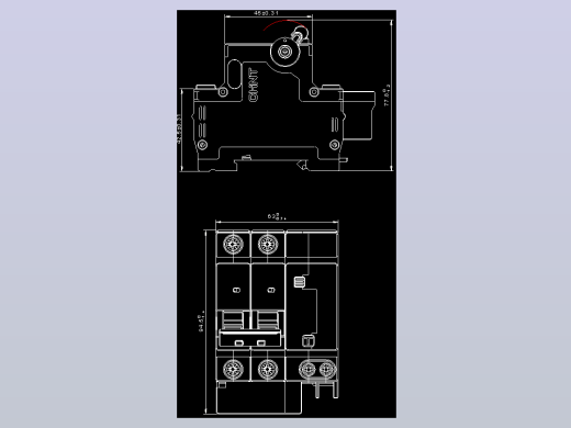 NXBLE-32 2P剩余电流动作断路器外形安装尺寸图202405