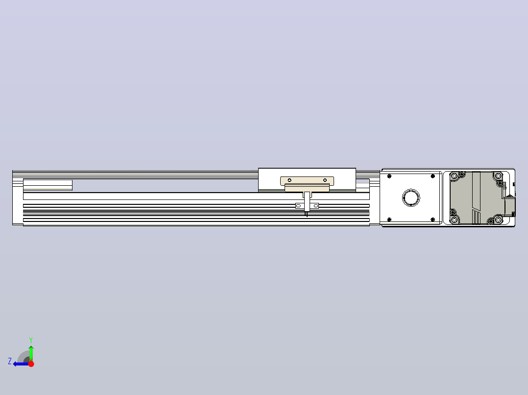 皮带直线轴半封闭可选导轨TPA-HNB-105D-90-L200-MR-C-P20-N3右视图