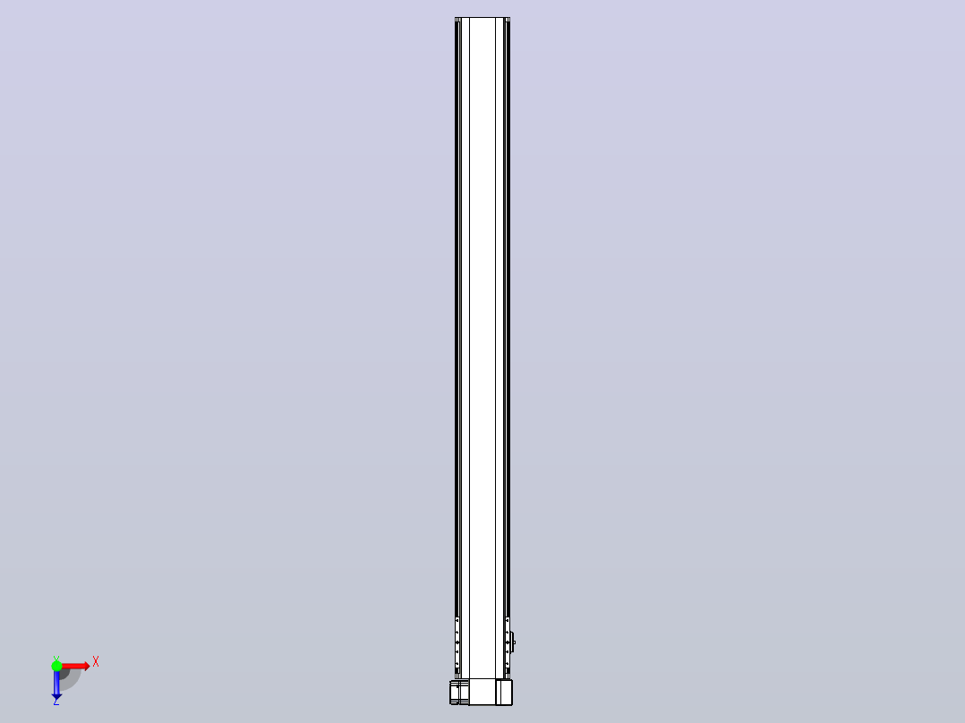 皮带直线轴半封闭可选导轨TPA-HNB-140D-120-L1450-RP-Y-P40-N3俯视图