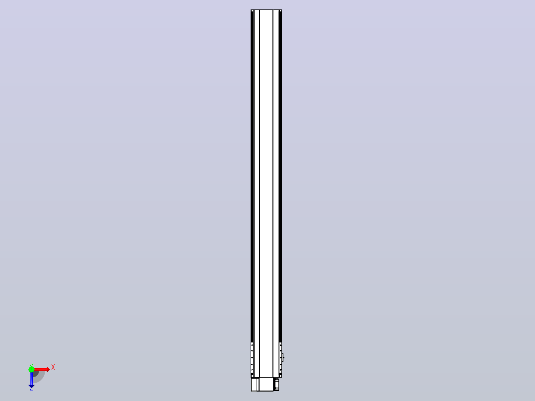 皮带直线轴半封闭可选导轨TPA-HNB-202D-140-L2050-LP-C-P75-N3俯视图
