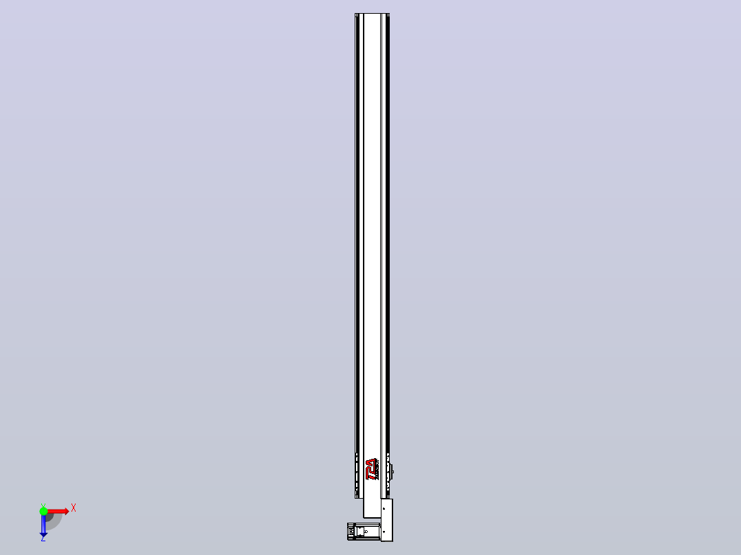 皮带直线轴半封闭可选导轨TPA-HNB-120D-110-L1450-MR-C-P40-N3俯视图
