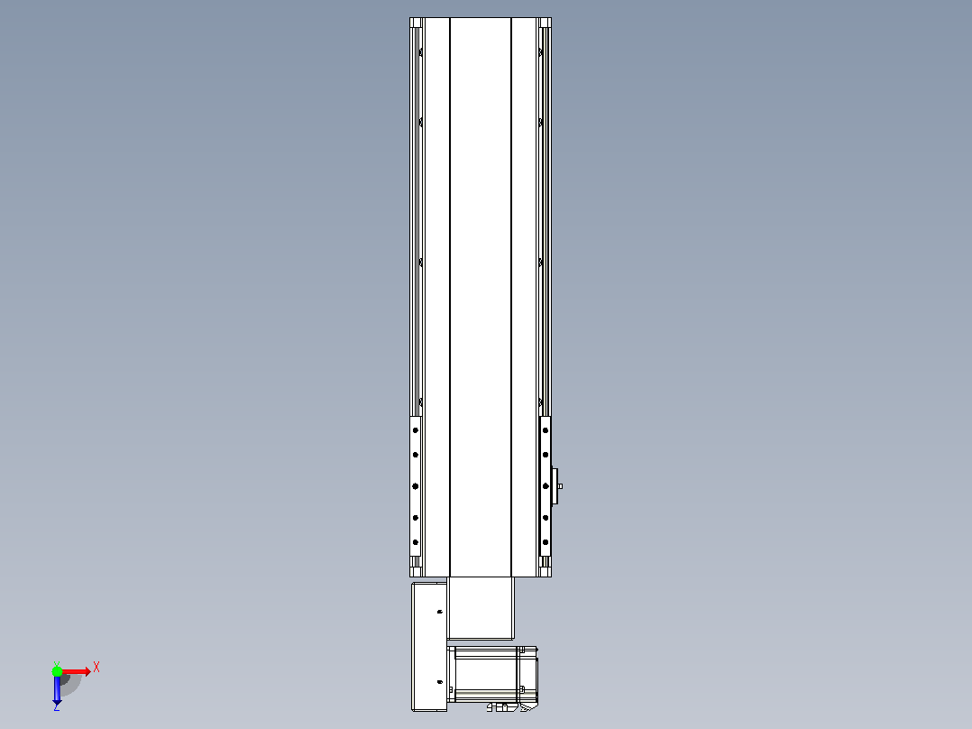 皮带直线轴半封闭可选导轨TPA-HNB-202D-140-L450-ML-C-P75-N3俯视图