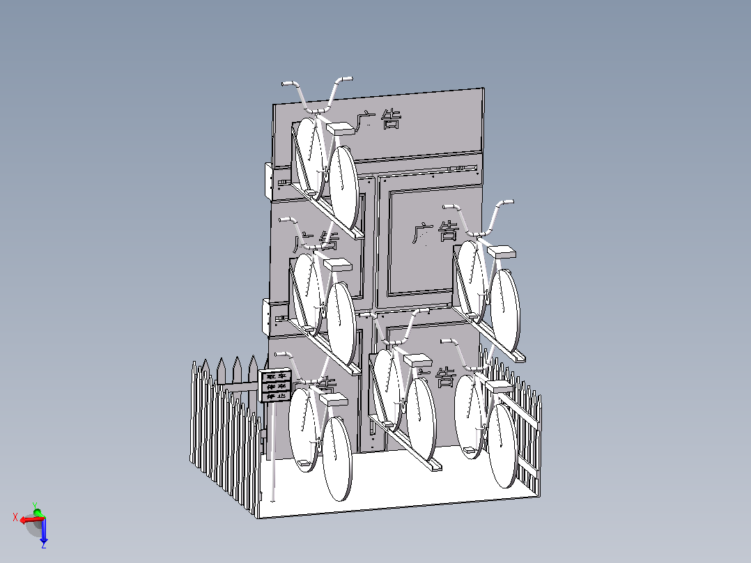 智能自行车停车位 sw+cad+说明书主视图