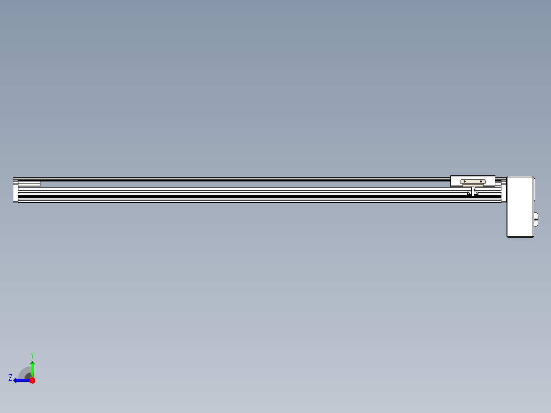皮带直线轴半封闭可选导轨TPA-HNB-105D-90-L1000-LP-C-P20-N3右视图