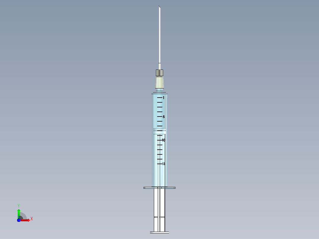 注射器、针头前视图