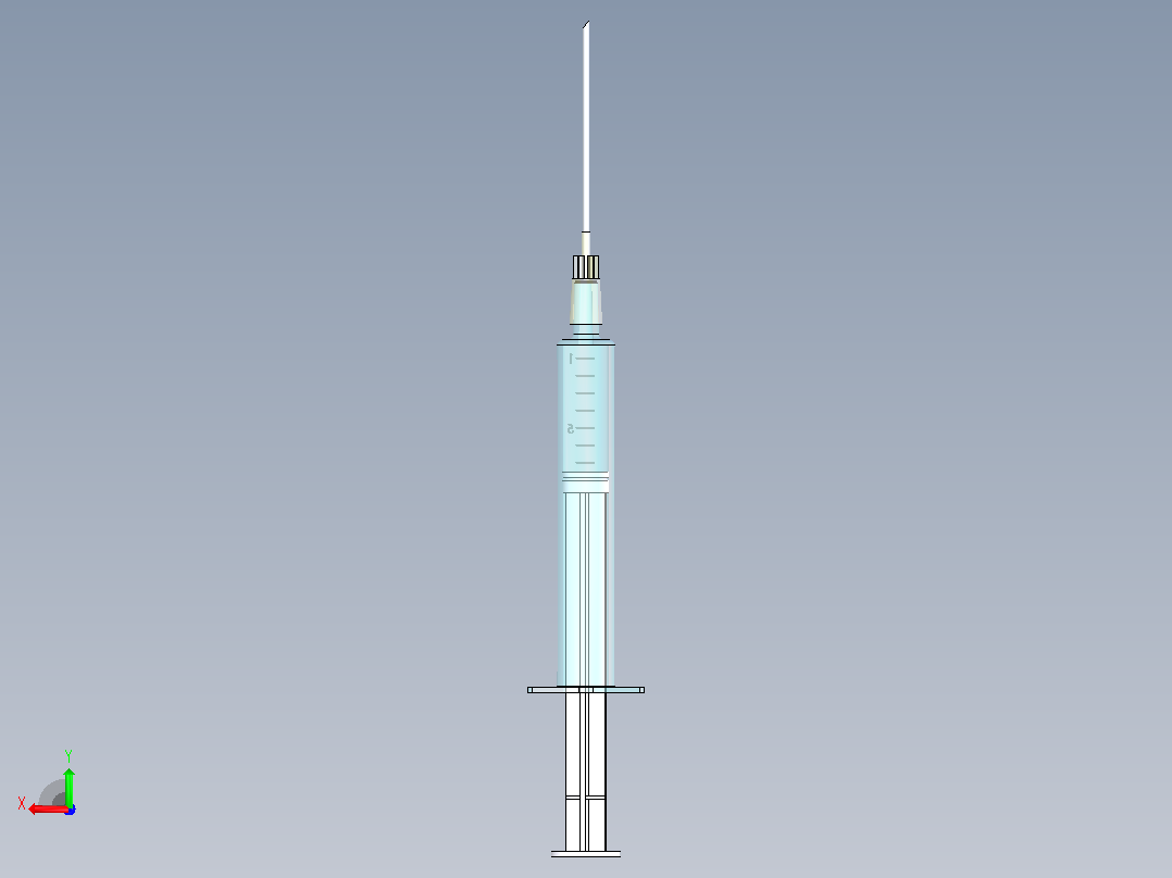 注射器、针头后视图