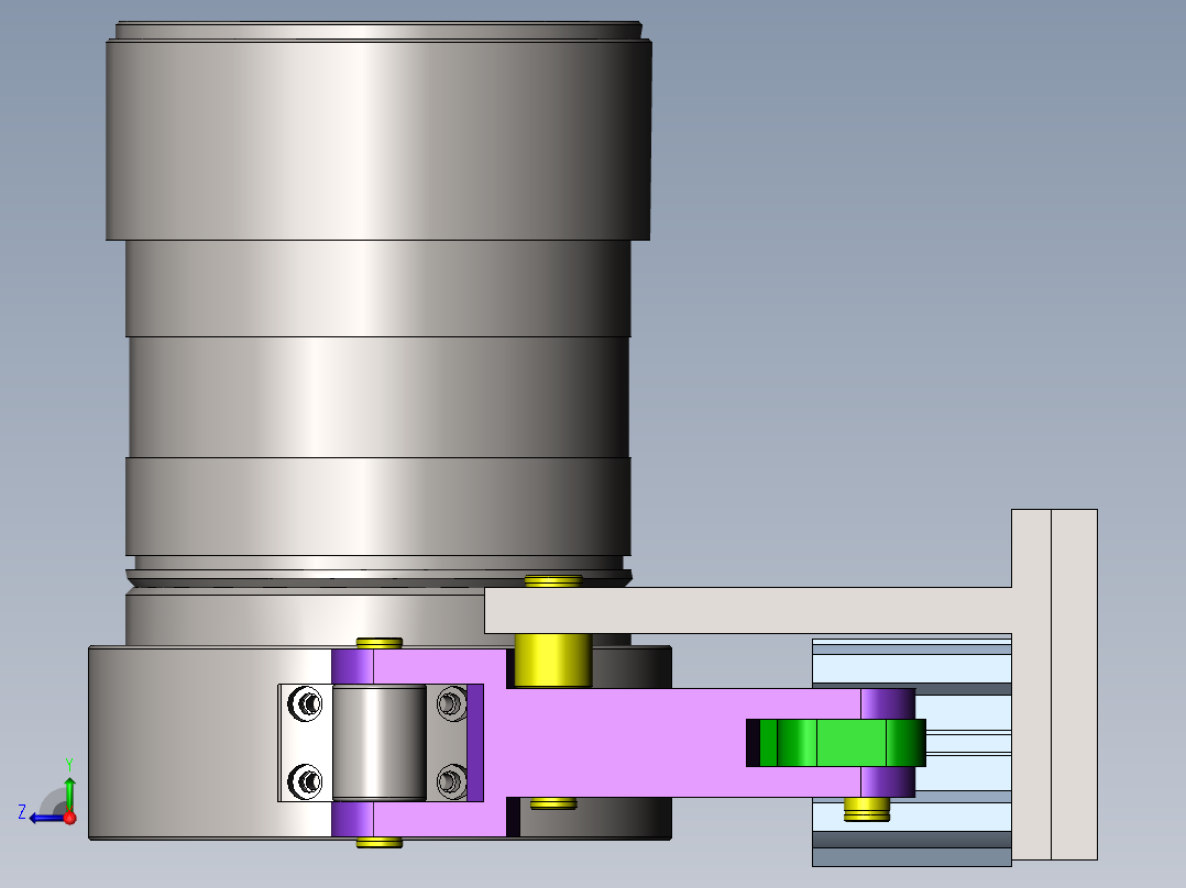 气动夹紧装置右视图