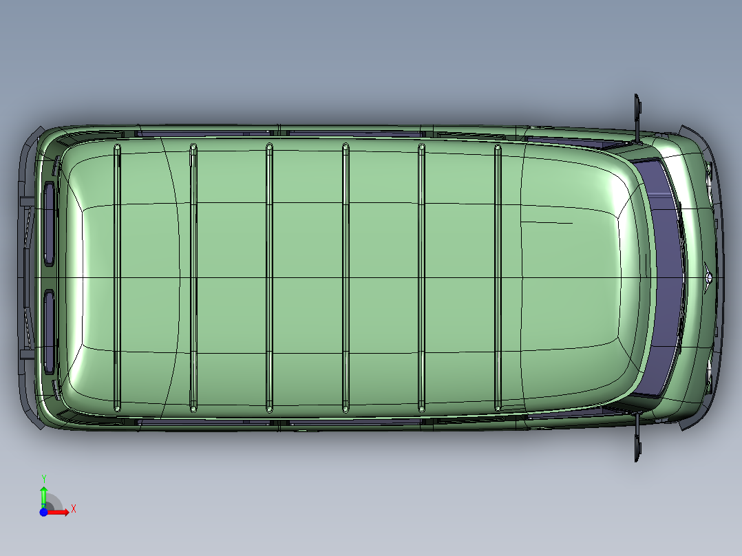 老式面包车前视图