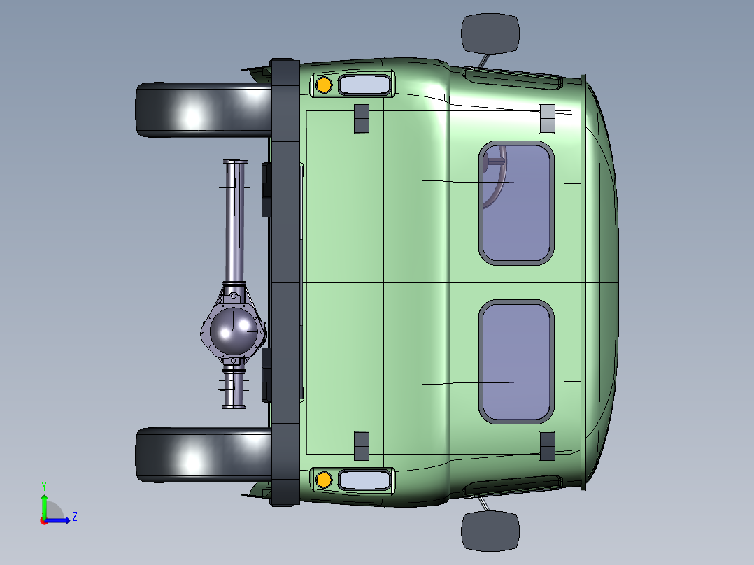老式面包车左视图