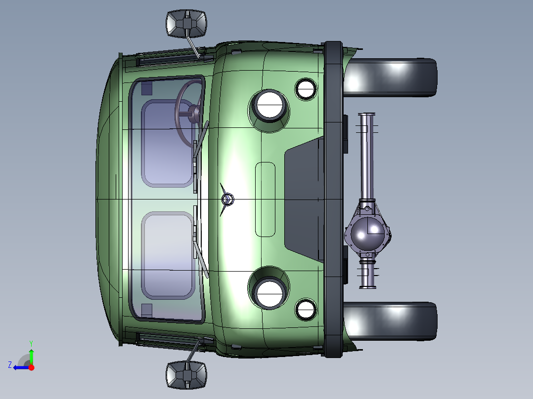 老式面包车右视图