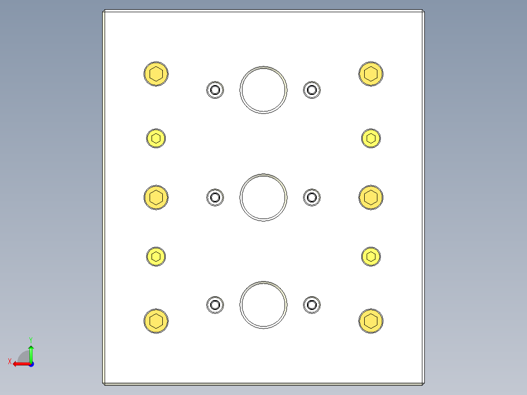 一款庭院灯上盖的塑料模具结构图后视图