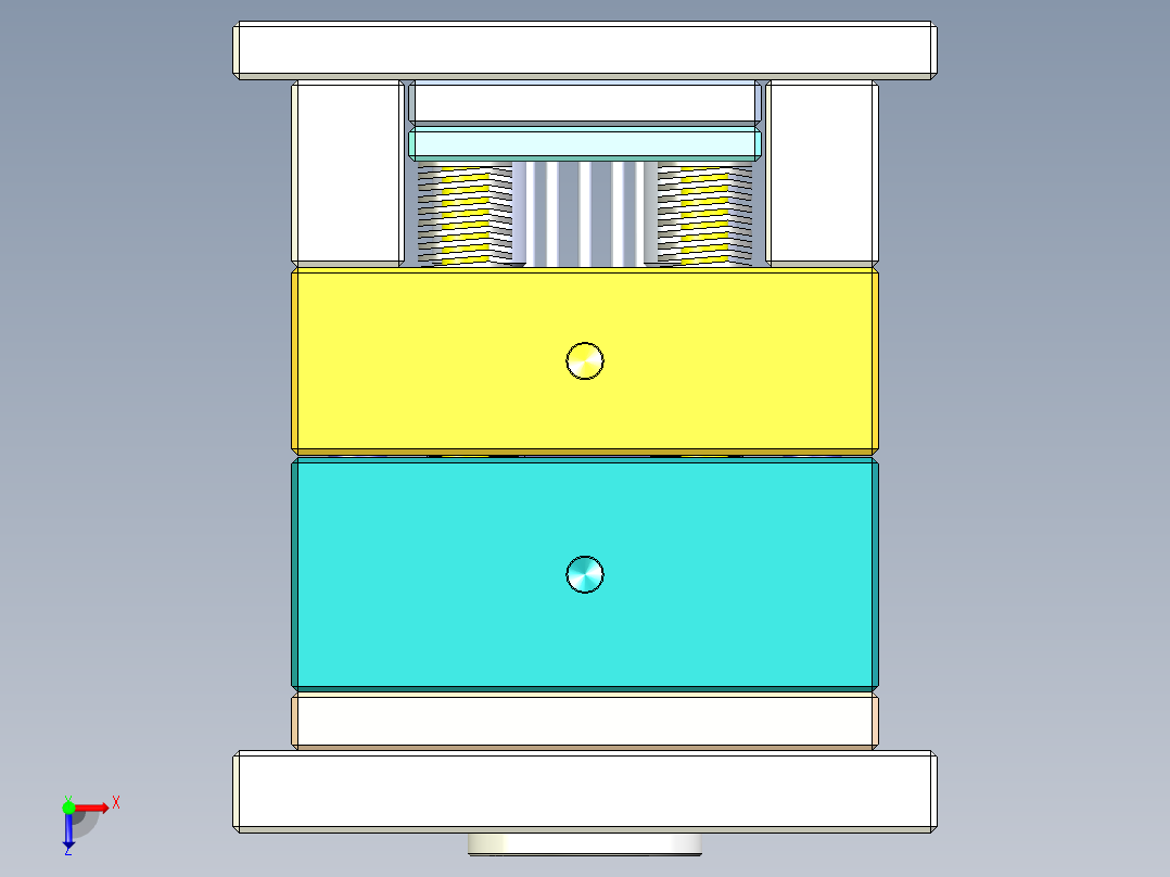 一款庭院灯上盖的塑料模具结构图俯视图