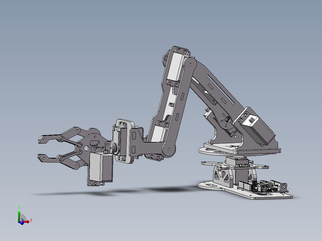 6轴舵机机器人3d图纸 舵机机械手六自由度3d模型 三维模型机械