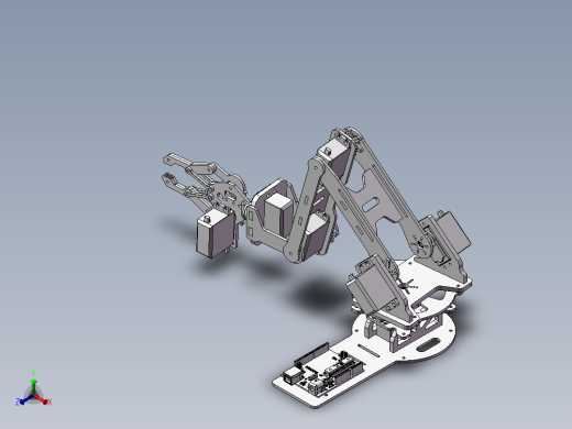 6轴舵机机器人3d图纸 舵机机械手六自由度3d模型 三维模型机械正等轴测缩略图