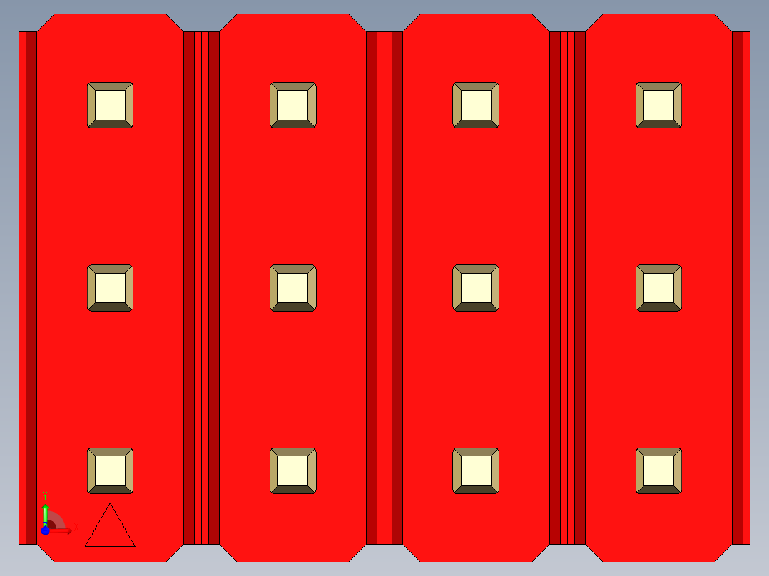 彩色公头100mil（2.54mm）系列-DS1021_red_3x04p_100mil_Type5_rev1.0前视图
